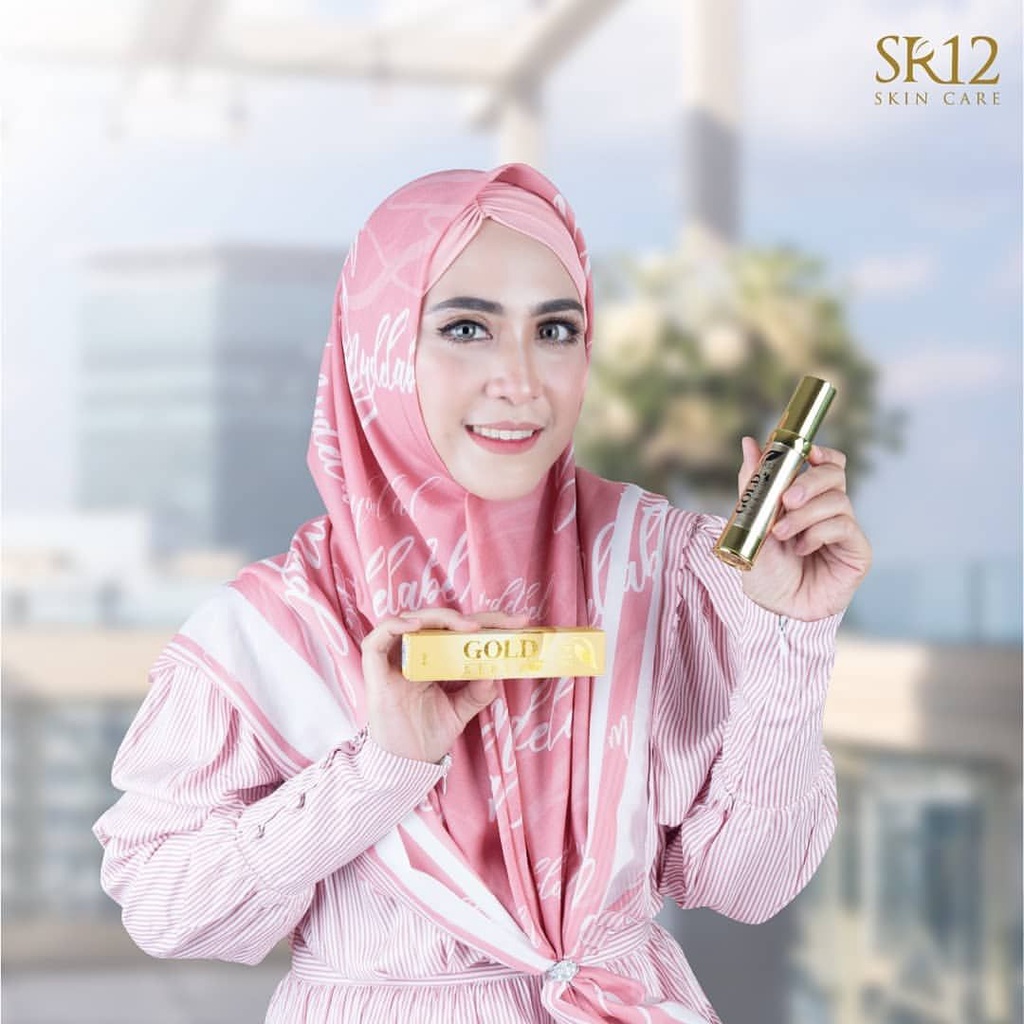 SR12 Gold Serum Wajah 20ml GMP BPOM Anti-Aging Mencerahkan Melembabkan Menjaga Elastisitas Kulit Wajah