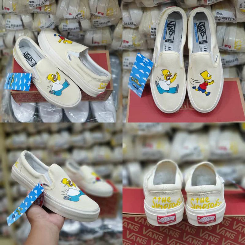 [BISA COD] Sepatu Slip The Simpsons X Slip On Homer And Bard Bahan Canvas Unisex Pria Wanita