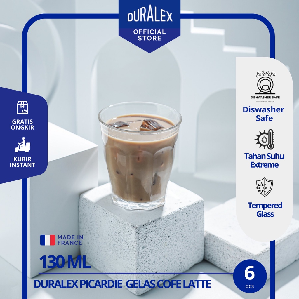 alkena_storee - duralex picardie clear 130 ml - gelas kaca tumbler kopi teh jus tempered glass