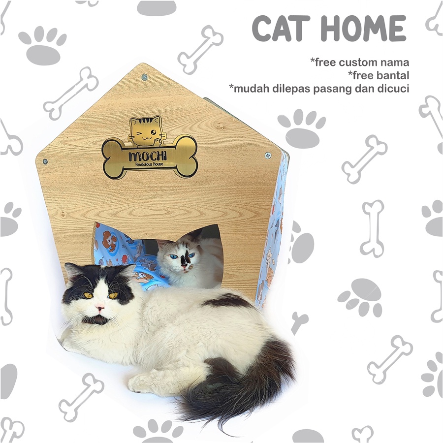 Custom Nama Rumah Kucing CUTE CAT HOME