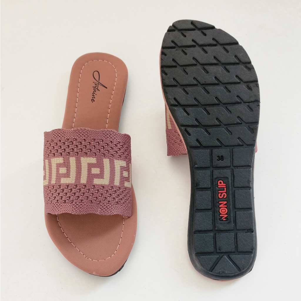 ARLAINE - Miranda sandal teplek wanita sandal slip on sandal rajut sandal anti slip sendal teplek wanita import