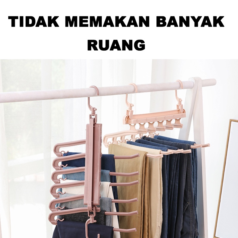 Gantungan Baju Hanger Jemur Pakaian Multifungsi Magic Hanger 5 in 1 Plastik Satu7an RT-75-HGR