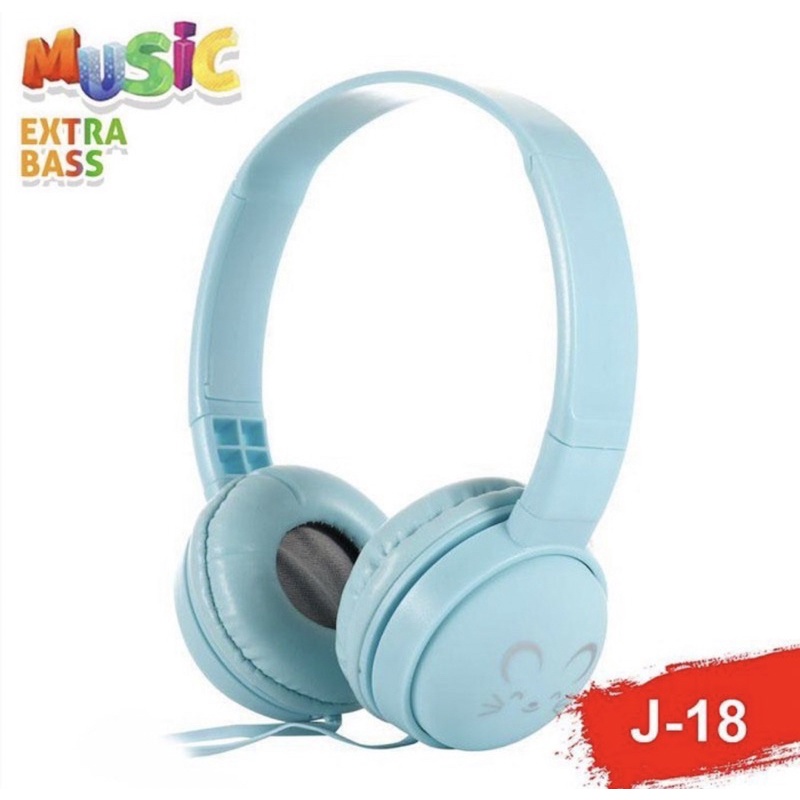 Headphone - Headset Bando Extra Bass J-18 Macaron - Headphone J18