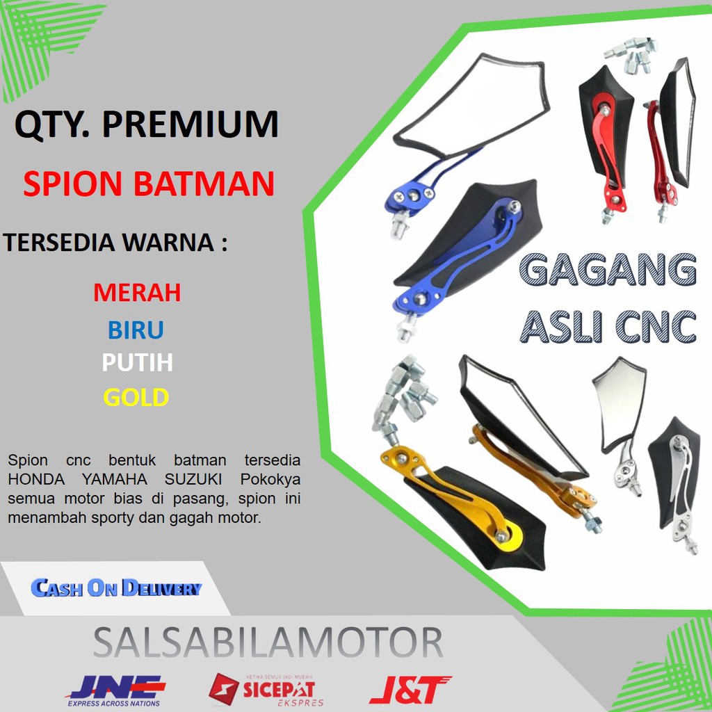 KACA SEPION MOTOR / SPION TOMOK / SPION MOTOR MODE BATMAN FULL CNC VARIASI  BEAT VARIO MIO VIXION CB