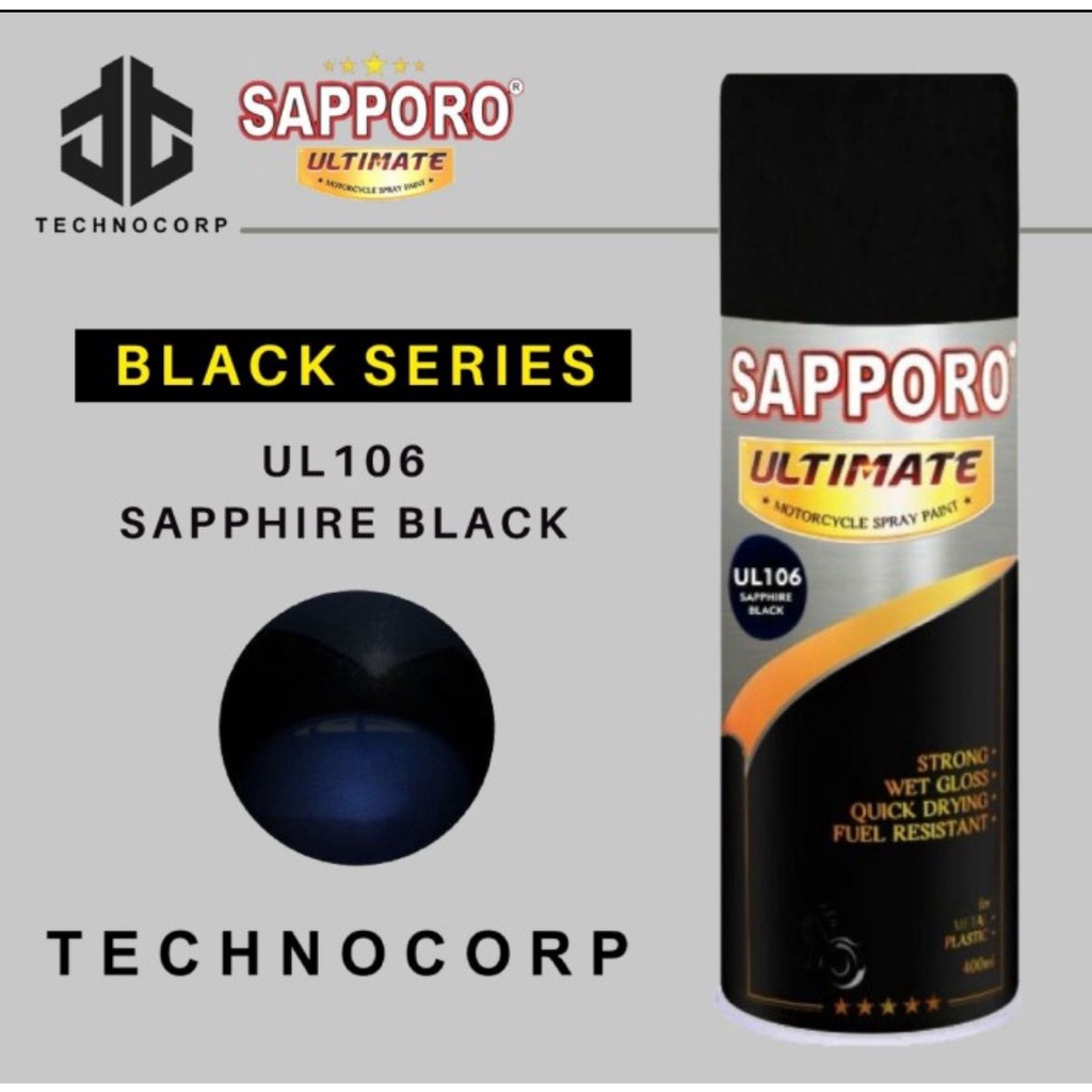 

Cat Semprot SAPPORO ULTIMATE UL106 SAPPHIRE BLACK / BLACK SERIES BLUE