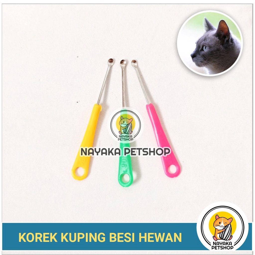 Korek Telinga Kucing Besi Stainless Pembersih Kuping Korekan Anjing Hewan