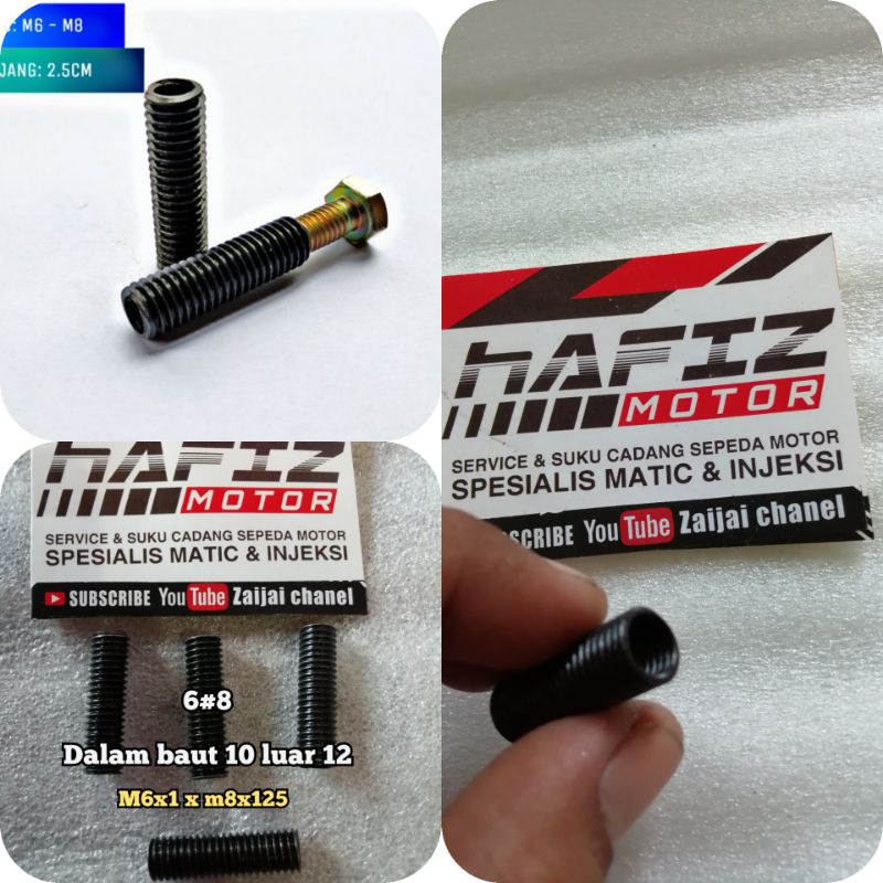 sokdrat baut 10 selk sok drat m6 x m8 perbos baut dol 10 recoil baut 10 baja bos baut 10
