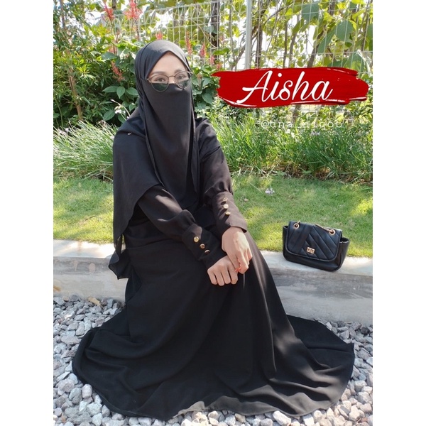 ABAYA AISHA || ABAYA HITAM SIMPLE DAN MURAH
