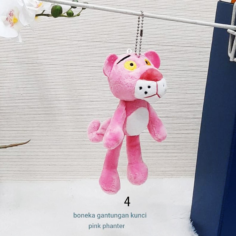 Gantungan Keychain Boneka pink panther gajah jerapah souvenir bucket bunga florist mercahindise