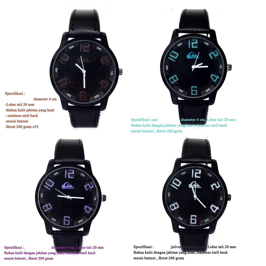 jam QC  Pria Kulit Analog black
