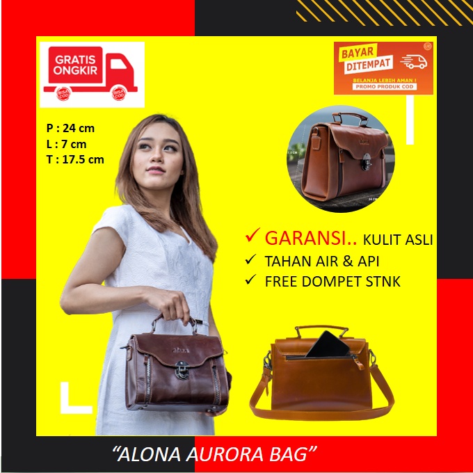 TAS WANITA SHOULDER BAG Bahu Jinjing Wanita ALONA Bahan KULIT ASLI Original Branded terbaru 2021 B03