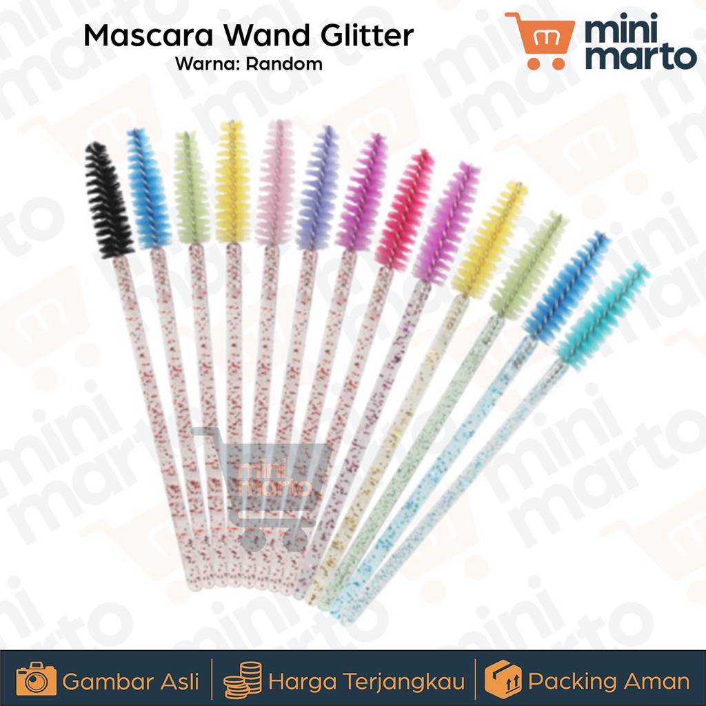 Eceran Mascara Wand Spoolie Sisir Bulumata Eyelash Extension Glitter - Minimarto