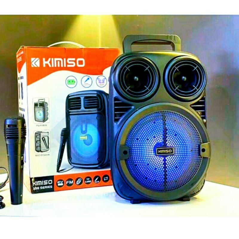 Speaker Bluetooth 3381/338 Bonus Mic 6,5Inci/Salon Aktif Portable Radio Fm/Speaker Wireless Led