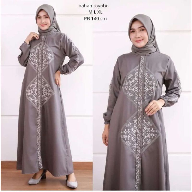 BISA ( COD) GAMIS bordir computer bahan katun toyobo polos dres tunik new ,bahan tebal nyaman dipaka