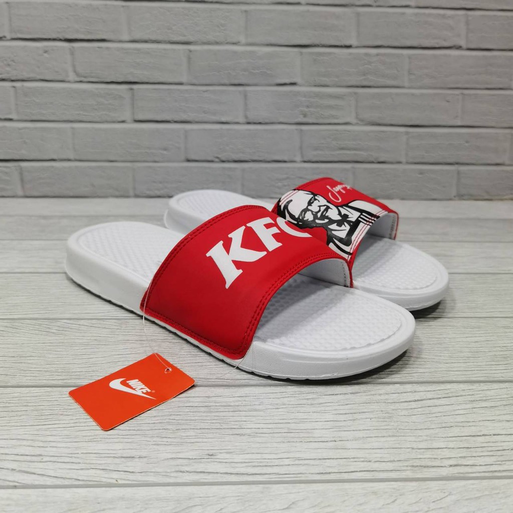 SENDAL SLIDE nike x KFC merah putih