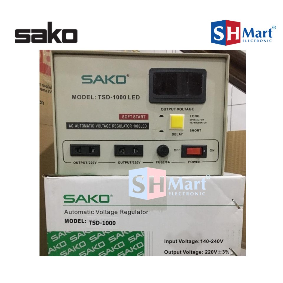 SAKO Stabilizer Listrik Digital Automatic TSD LED 1000VA 1000 Watt (MEDAN)