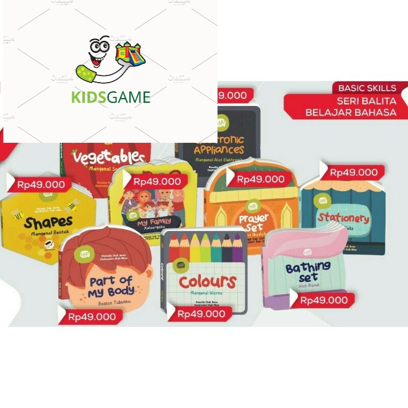 

seri buku anak colours stationery vegetables part of my body basic skills seri balita belajar bahasa