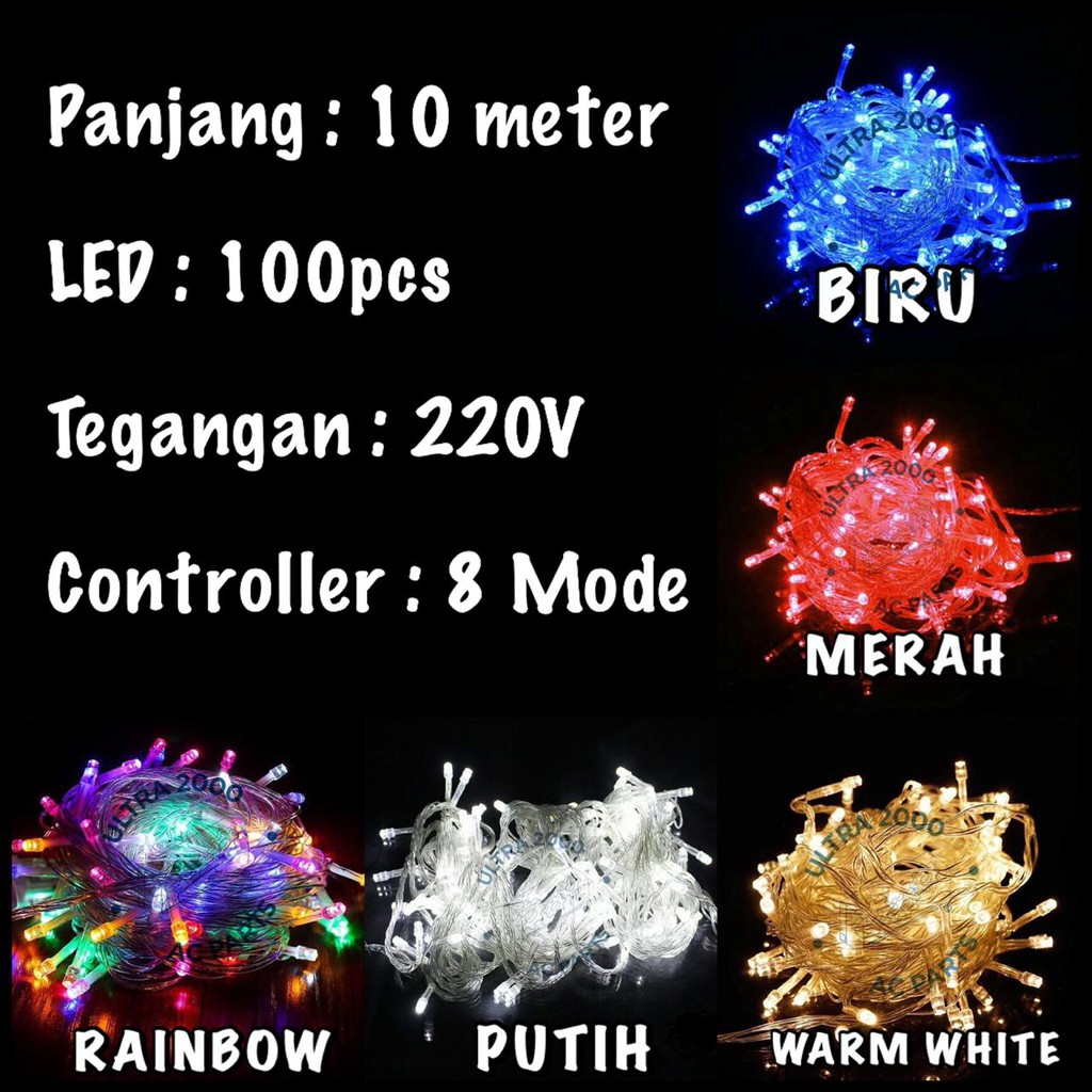 LAMPU NATAL LED / LAMPU TUMBLR / TWINKLE LIGHT / LAMPU HIAS