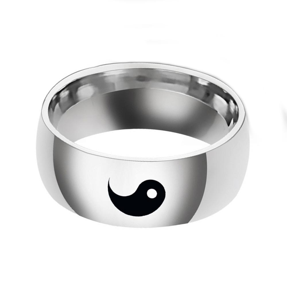 Mxbeauty Cincin Pasangan Desain Yin Yang Warna-Warni Gaya Punk China Untuk Hadiah