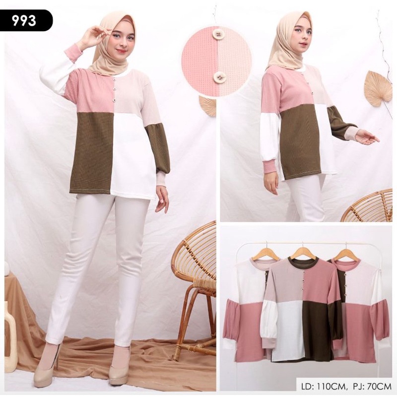 BLOUSE WANITA BAHAN RIP/MODEL BAJU TERBALIK FRISKA