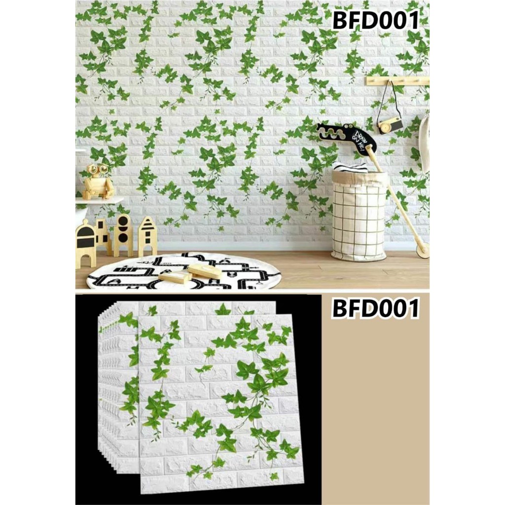 TERLARIS Sticker Wallpaper Dinding 3D Embosed Model Bata kayu dan batik Sticker Wallpaper Dinding 3D-3