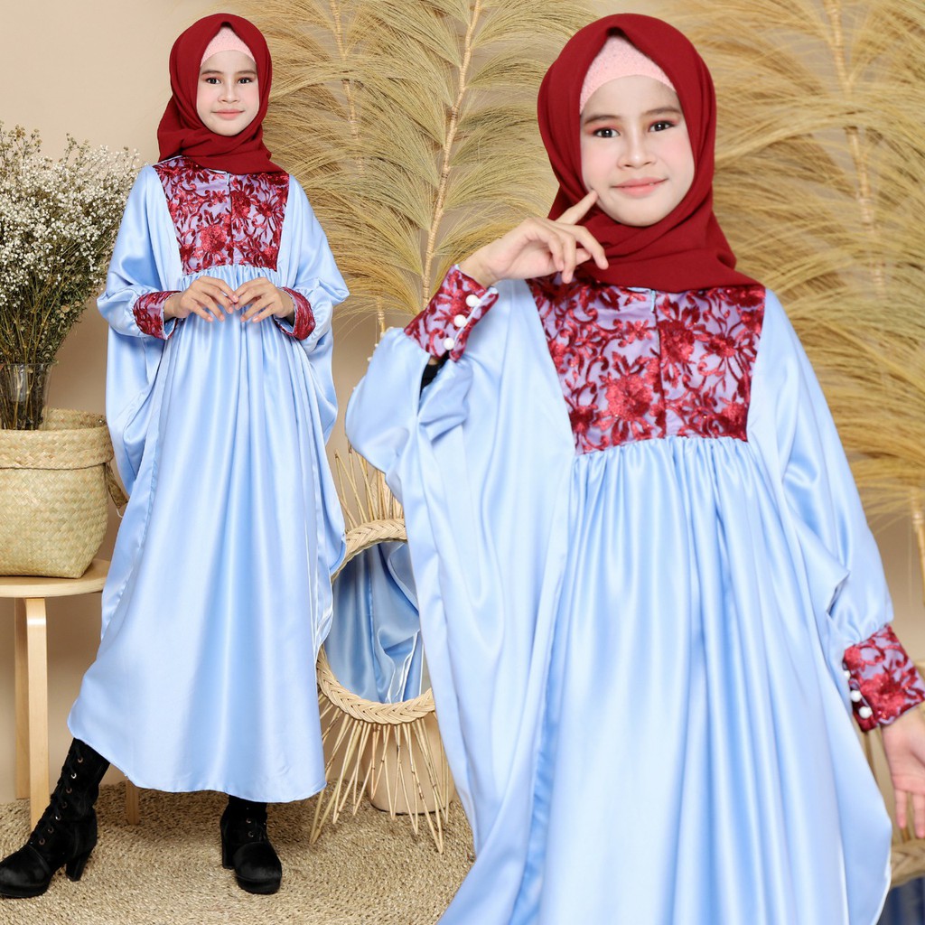 Pakaian Muslimah Anak Kaftan Anak Fashion anak Muslimah Murah Terbaru Baju Muslim Kaftan Lebaran