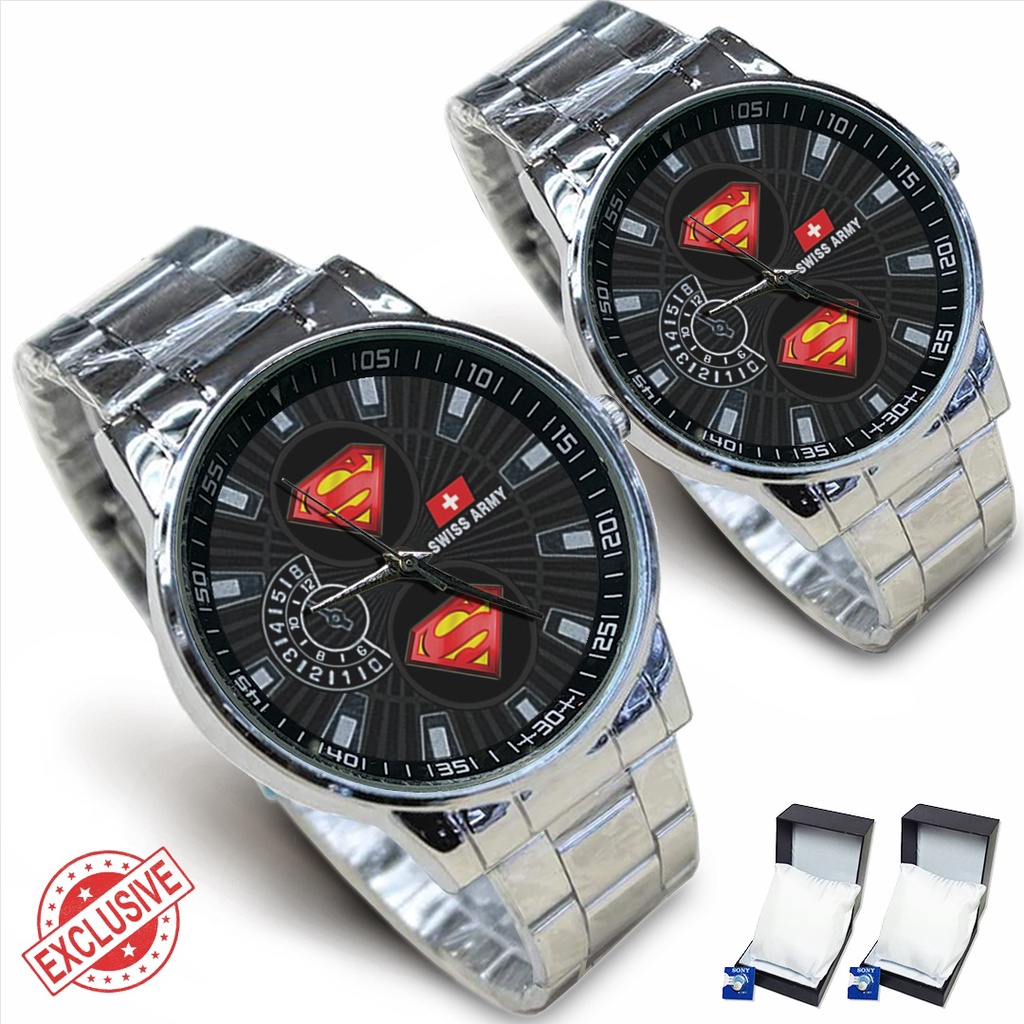 Jam Tangan Rantai Couple Logo SUPERMAN (Cool)