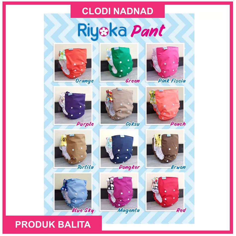 Paket 3 pcs Clodi Riyoka Pant Popok Cuci Ulang Termurah