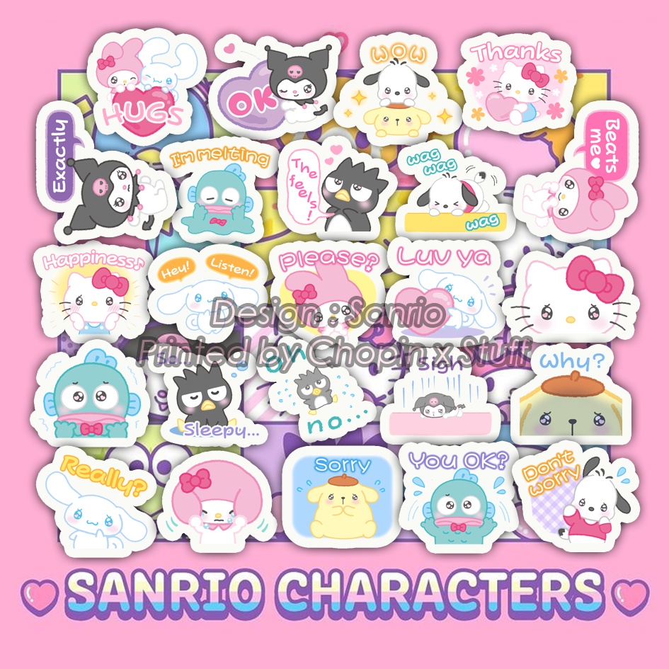 

Sticker Pack Waterproof Anti Air SANRIO CHARACTERS (Sentimental) / Stiker Cute Lucu Imut (SC-SEN-WH-24)