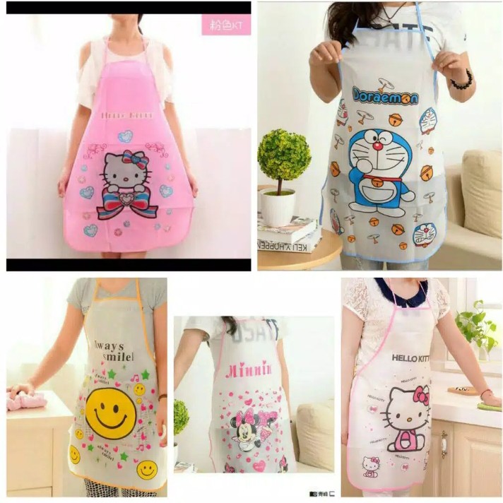 Celemek Masak Anti Air / Apron Waterproof Karakter Hewan