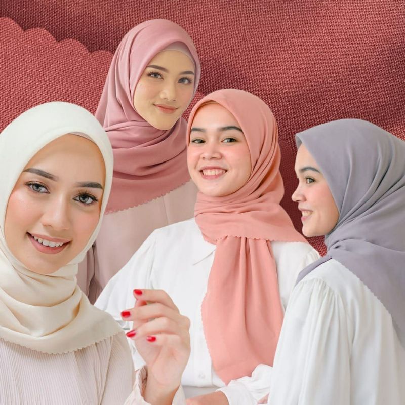 PARIS PREMIUM Hijab Segi Empat Paris Polos TEBAL TIDAK NERAWANG Jilbab PARIS TEBAL NECI EMPAT SISI K