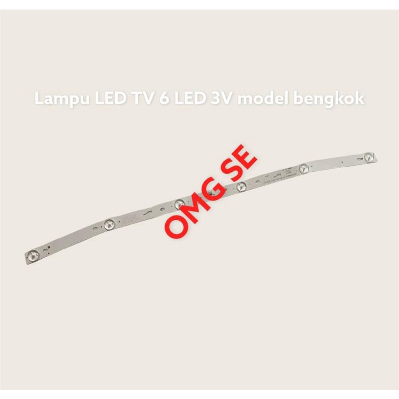 lampu LED TV Samsung 32" 6 kancing 3V bengkok
