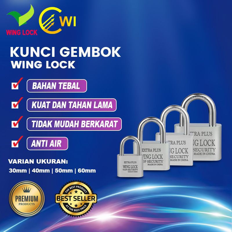 Kunci Gembok PENDEK 30mm 40mm 50mm 60mm WING LOCK