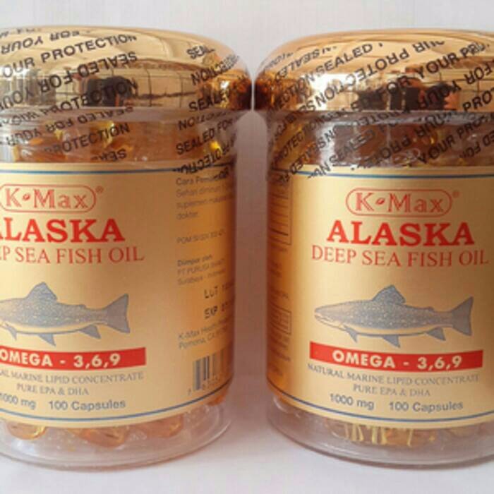 TERMURAH K-MAX ALASKA Deep Sea Fish Oil Omega 3 6 9 / Minyak Ikan Tutup Gold