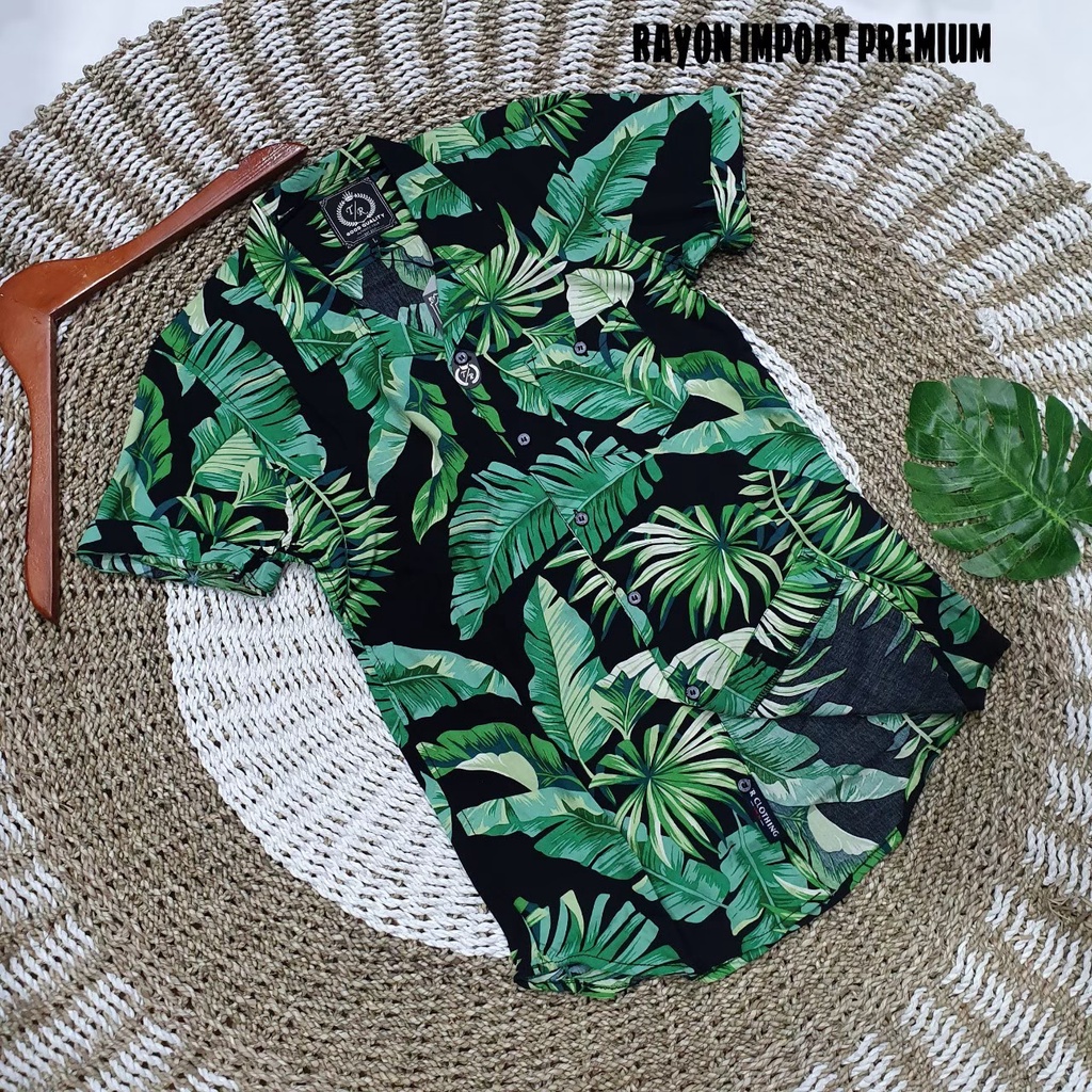 KEMEJA MOTIF PANTAI PRIA TANGAN PENDEK PREMIUM BRAND