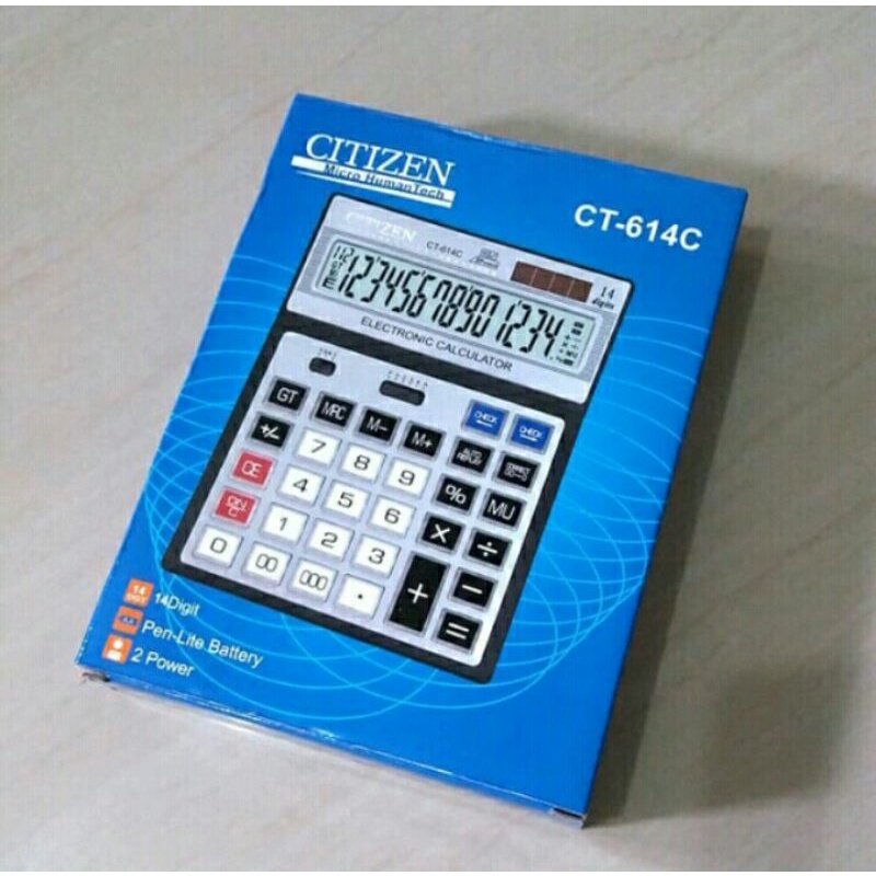 Kalkulator Citizen CT-614C 14Digit Kalkulator Besar//Kalkulator Dagang Tombol besar