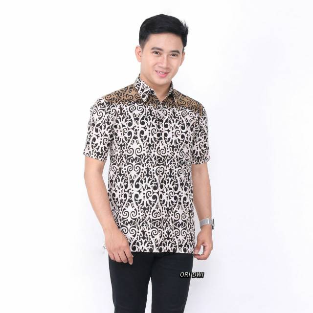 HRB026 Kenongo Hem Kemeja Batik Pria Katun Primis Premium Halus M L XL XXL