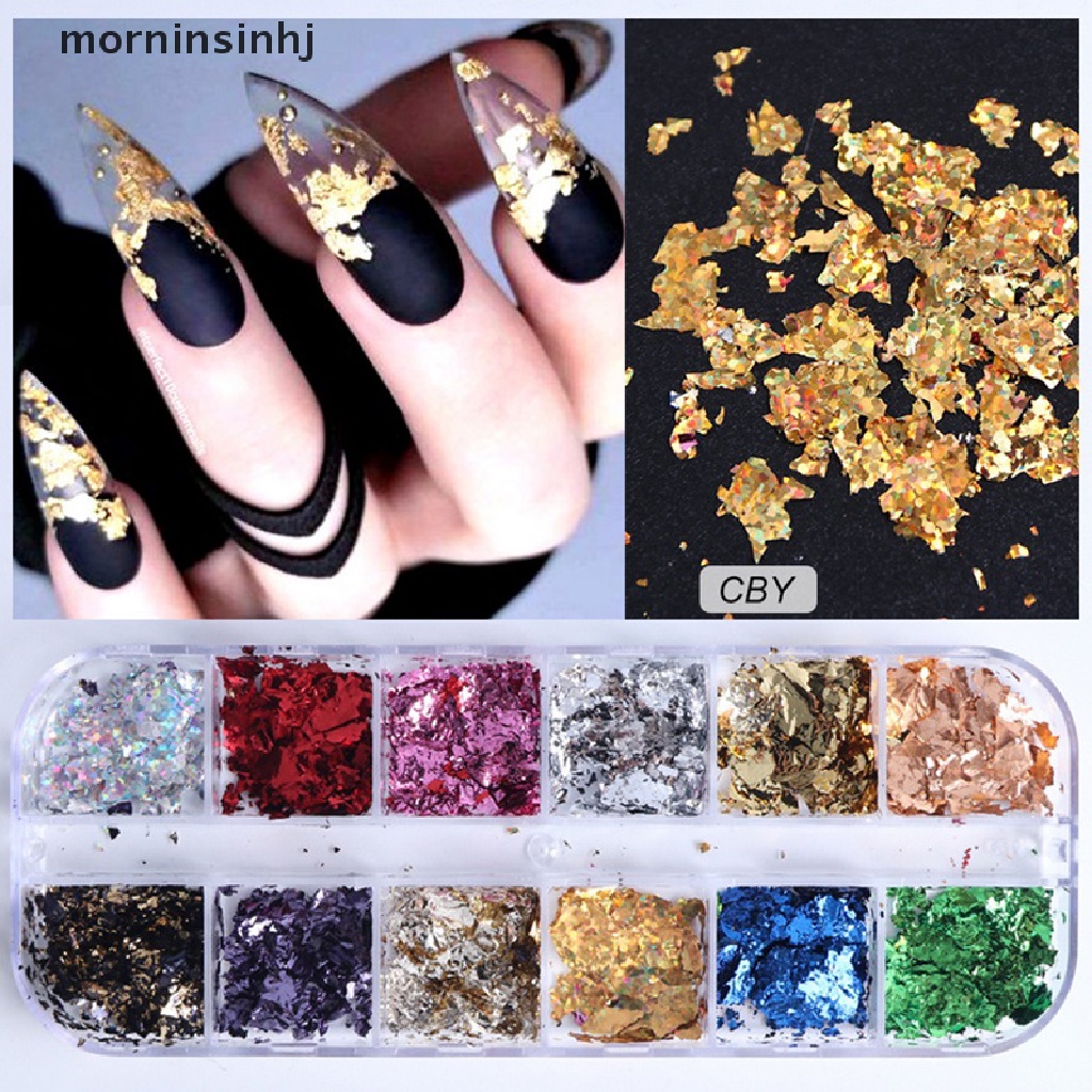 Mornin 8g Glitter Bentuk Snowflake Warna Pelangi Untuk Dekorasi Nail Art