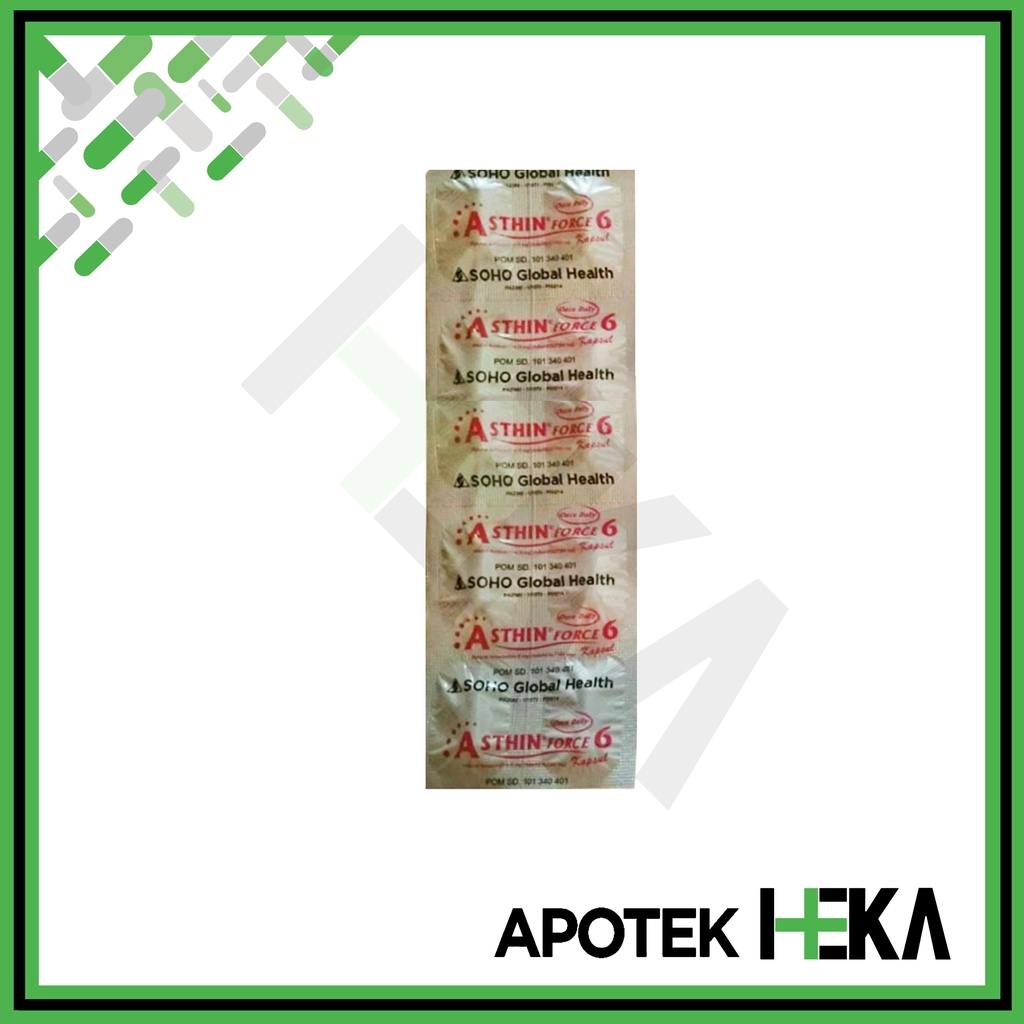 Asthin Force 6 Kapsul Strip isi 10 Tablet - Antioksidan Radikal Bebas (SEMARANG)