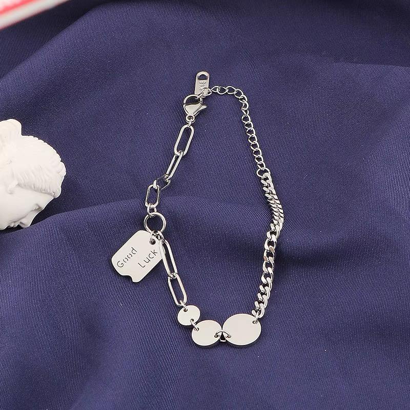 Gelang tangan shelin lucky silver anti karat titanium asli aksesoris wanita cewek korea rantai sisik