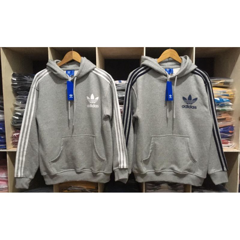 HOODIE ADIDAS 3 STRIPES MISTY (STRIPES PUTIH/NAVY)