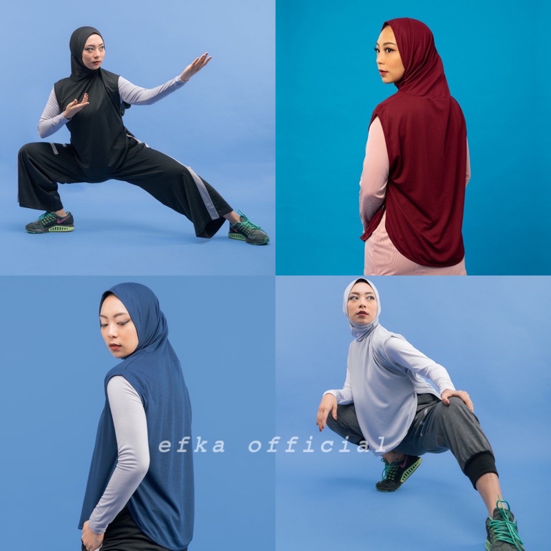Hijab Vest Rompi Luaran Hijab Sport Olahraga Utk Lari Renang Senam Gowes Modest Wear/Hijab Sporty Hi