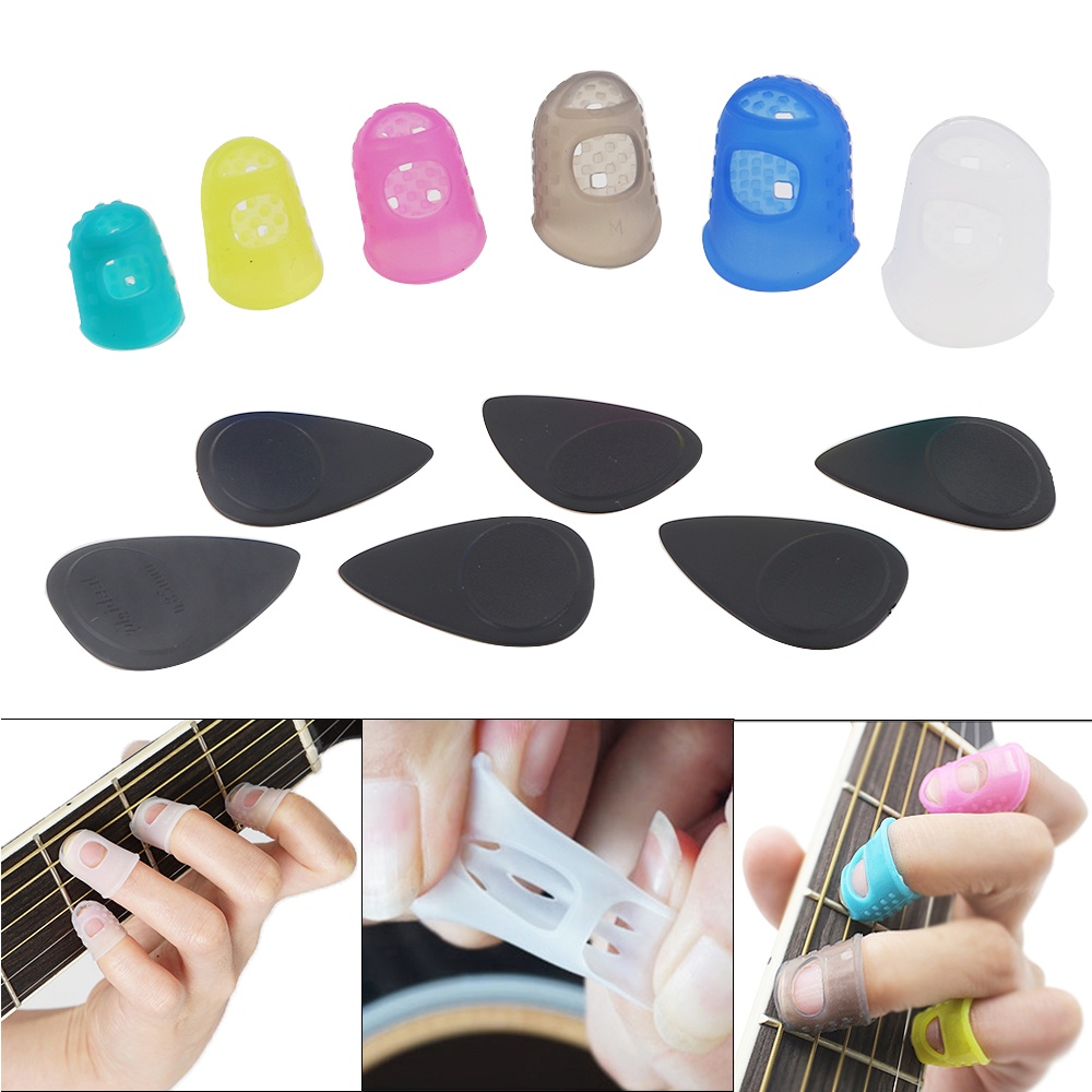 25pcs Picks Pelindung Jari Bahan Silikon Untuk Gitar