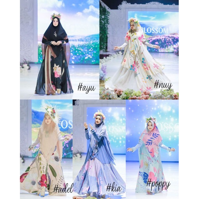 GAMIS BLOSSOM SERIES  SET SYARI BY EL.DEENA SYARI /GAMIS DEWASA MOTIF PRINTING /  Blossom series fas