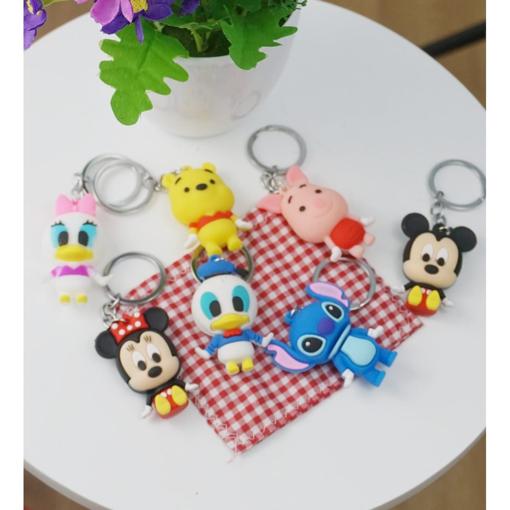 GANTUNGAN KUNCI DONALD DAISY MICKEY MINNIE POOH PIGLET STITCH DISNET KEYCHAIN GANCI