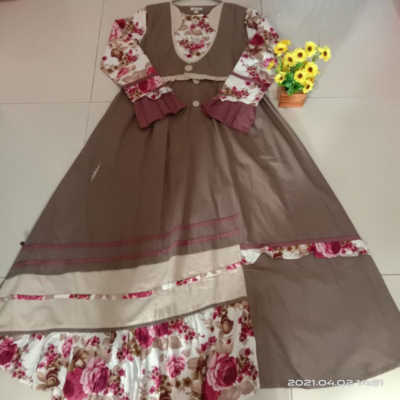 Gamis Shabrina Bunga Size L