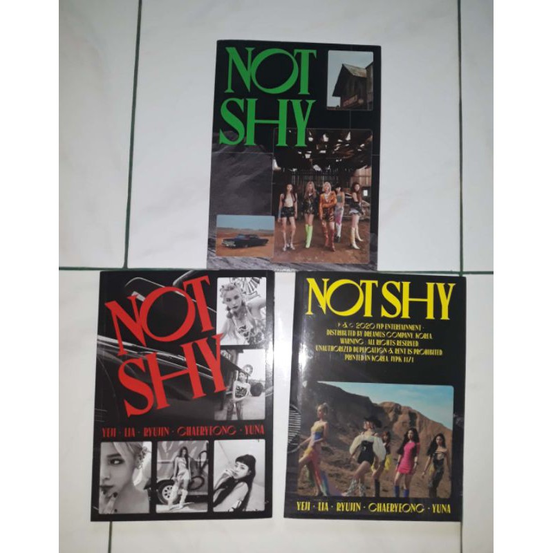 [ READY STOCK] ALBUM ONLY UNSEALED NOT SHY ITZY DAN POSTER + TUBE VER A YELLOW VER B GREEN VER C RED