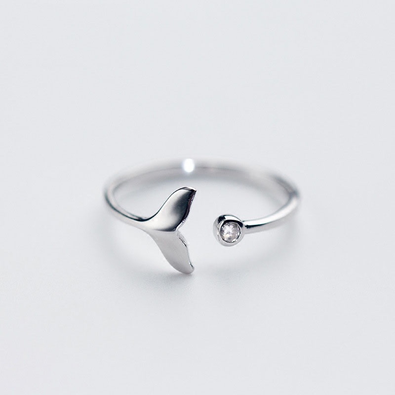 Creativity Adjustable Women Ring  Sliver Fishtail Jwelry Ring