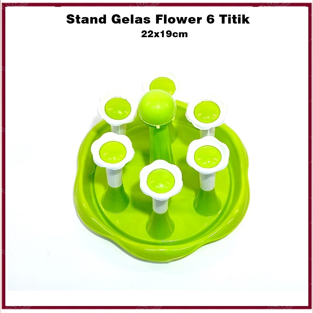 Stand Gelas Flower 6 Titik