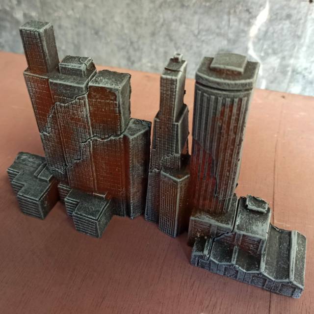 Diorama Gedung building ultramen Godzilla figma SHF revoltech warna orange ver shopee